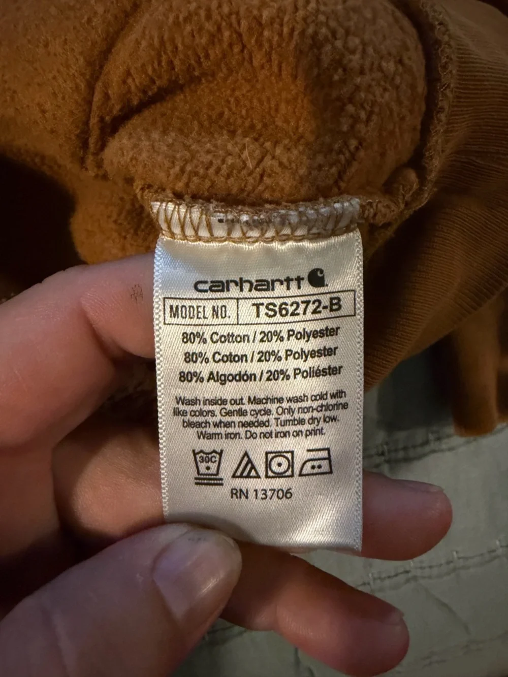 Carhartt Boy’s Brown‎ Hoodie Size Small 8/10 - Picture 4 of 8